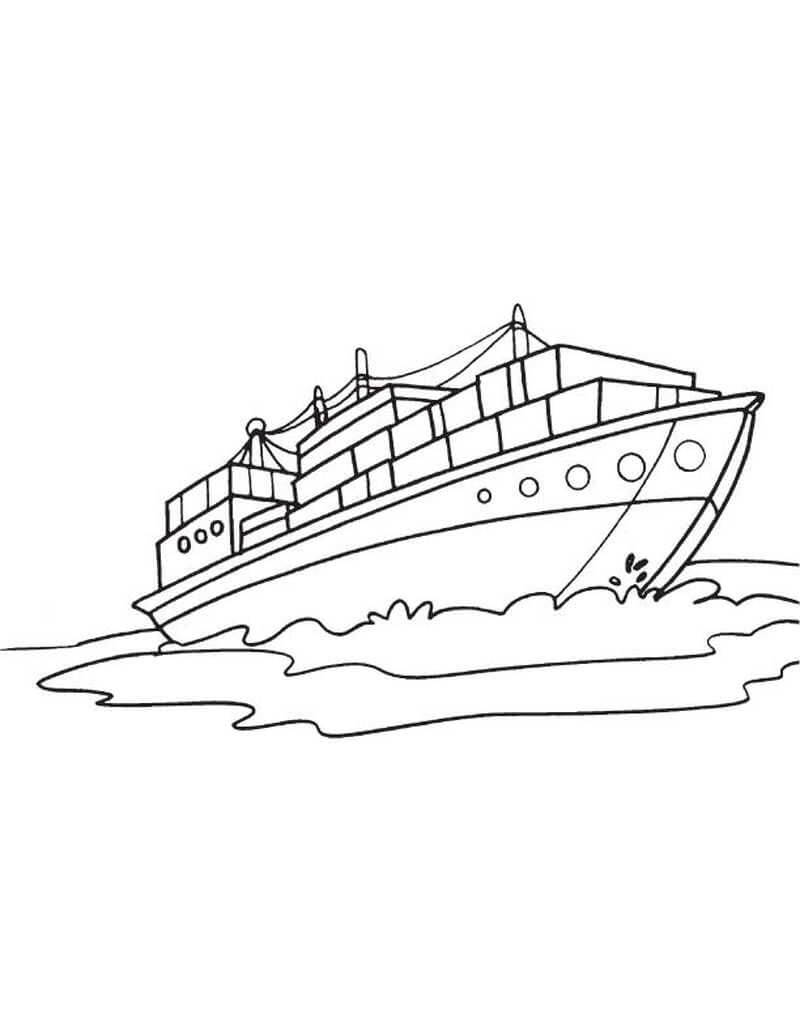 Loď na moři omalovánka