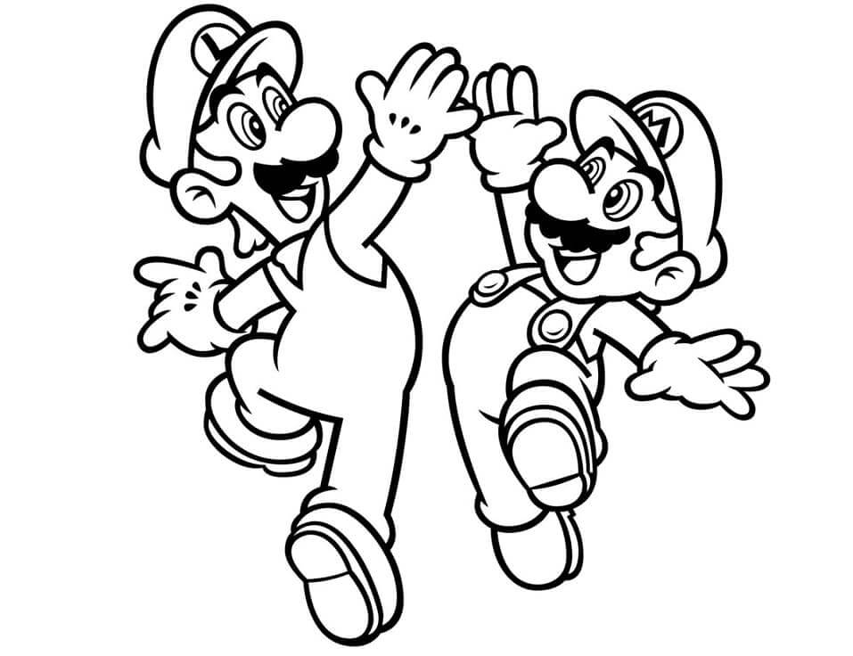 Luigi a Mario omalovánka