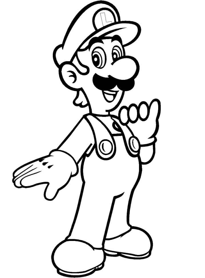 Luigi z Mario Bros omalovánka