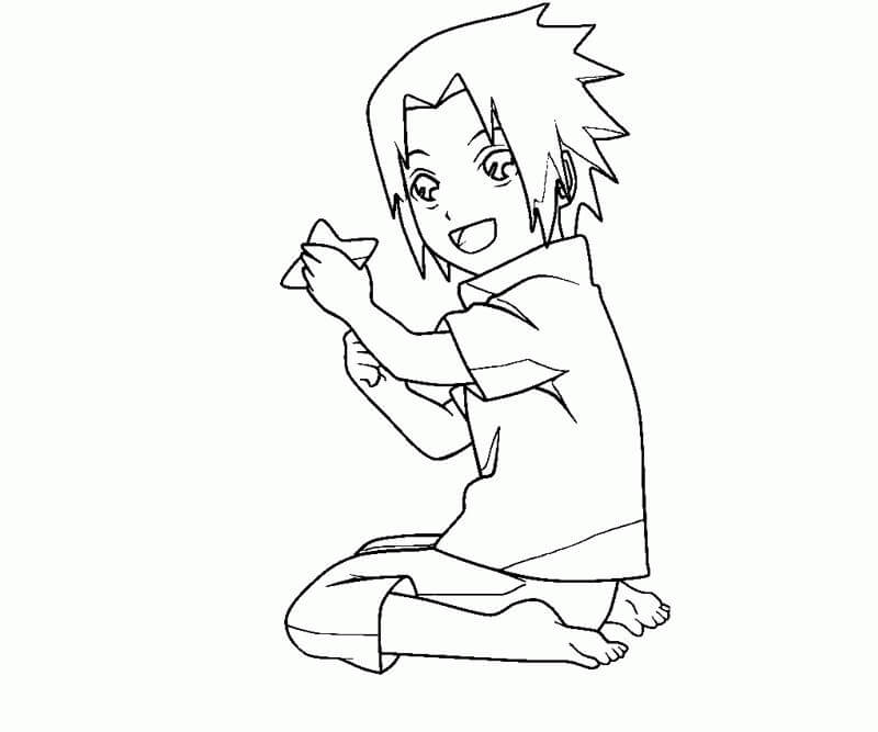 Malý Sasuke zábava omalovánka