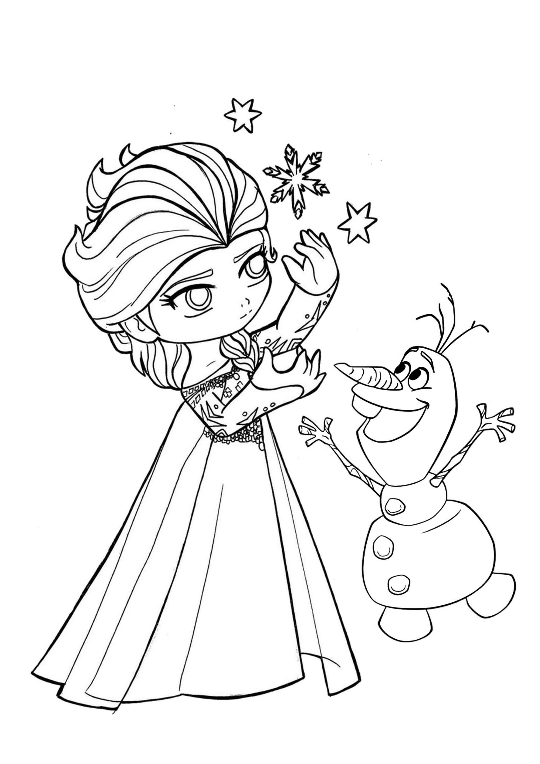 Malá princezna Elsa s Olafem omalovánka