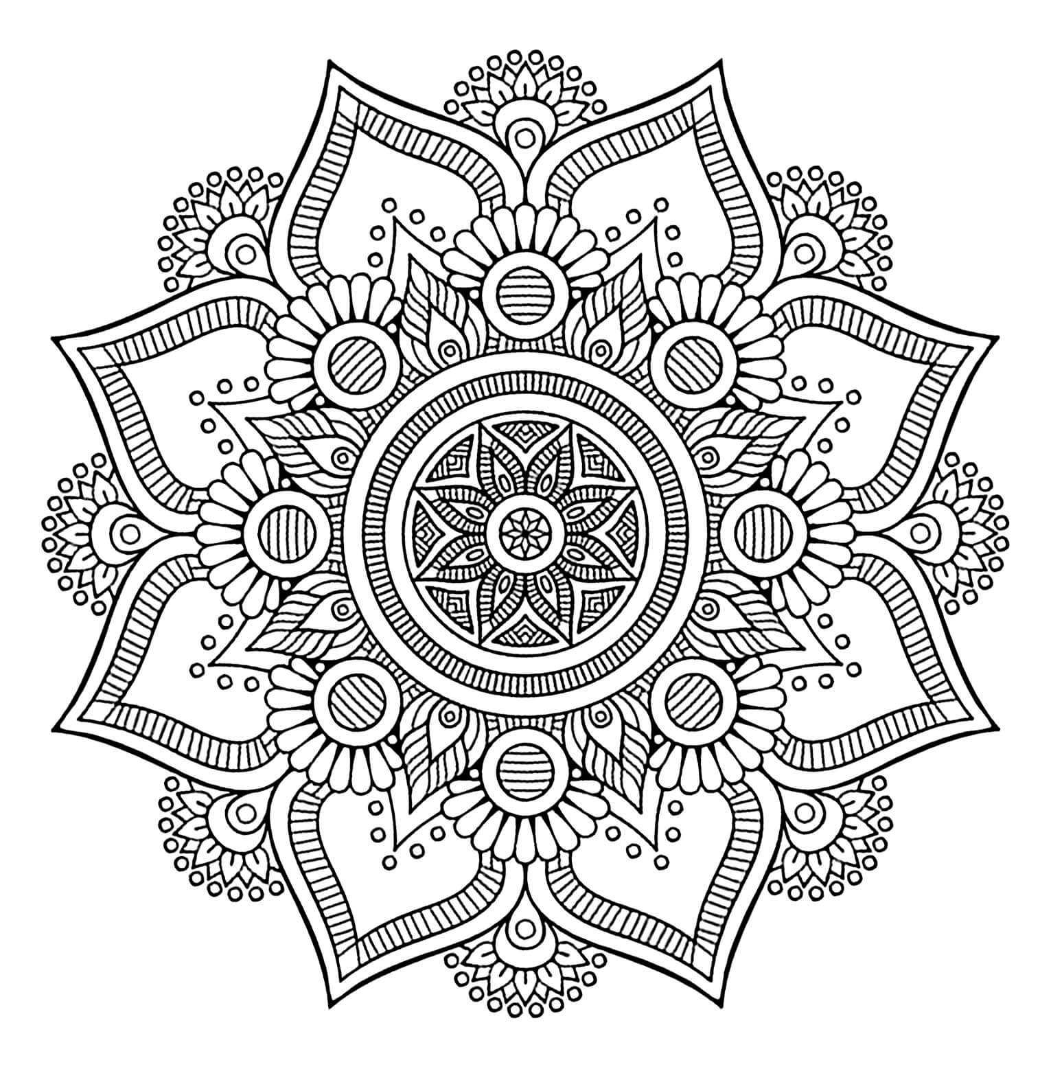 Mandala tvořící původní květinu omalovánka