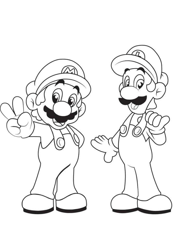 Mario a Luigi omalovánka