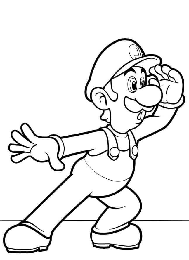 Mario Bros. Luigi omalovánka