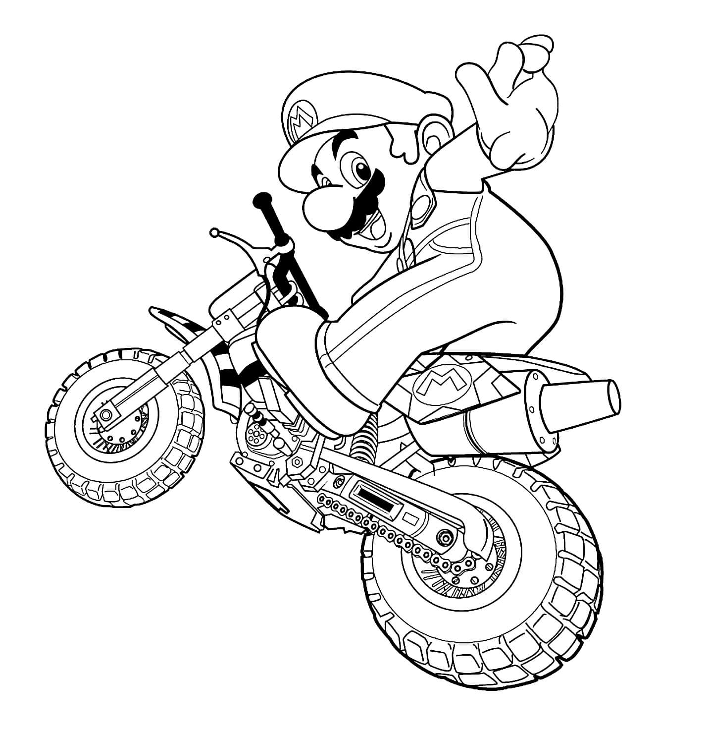 Mario hnací motor omalovánka
