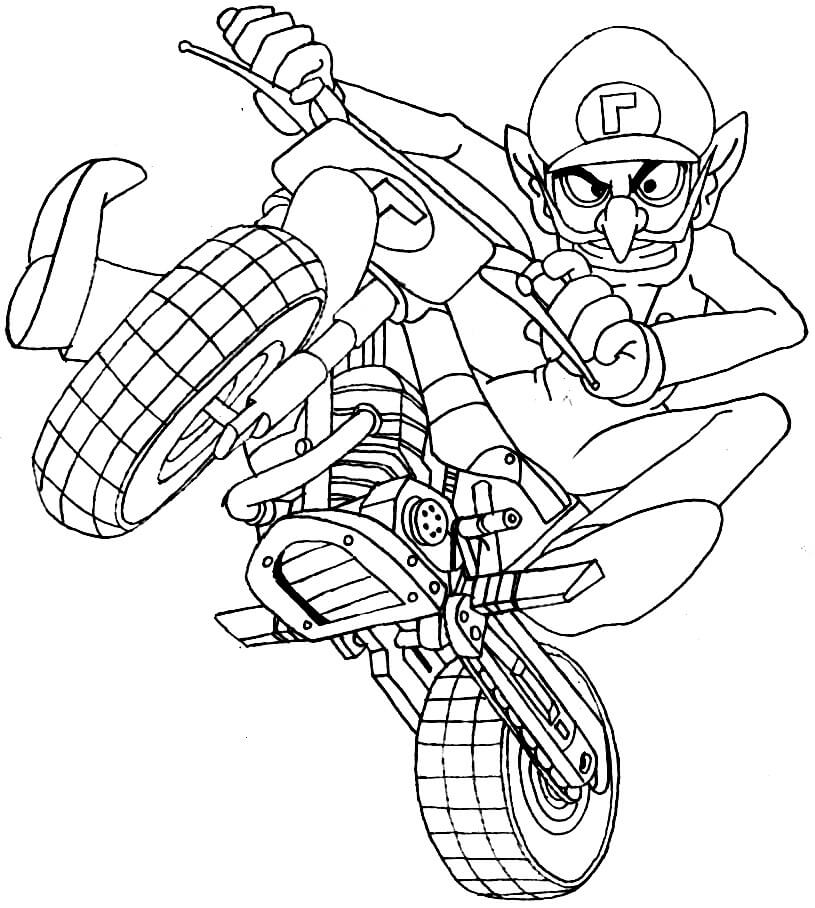 Mario hnací motorbike omalovánka