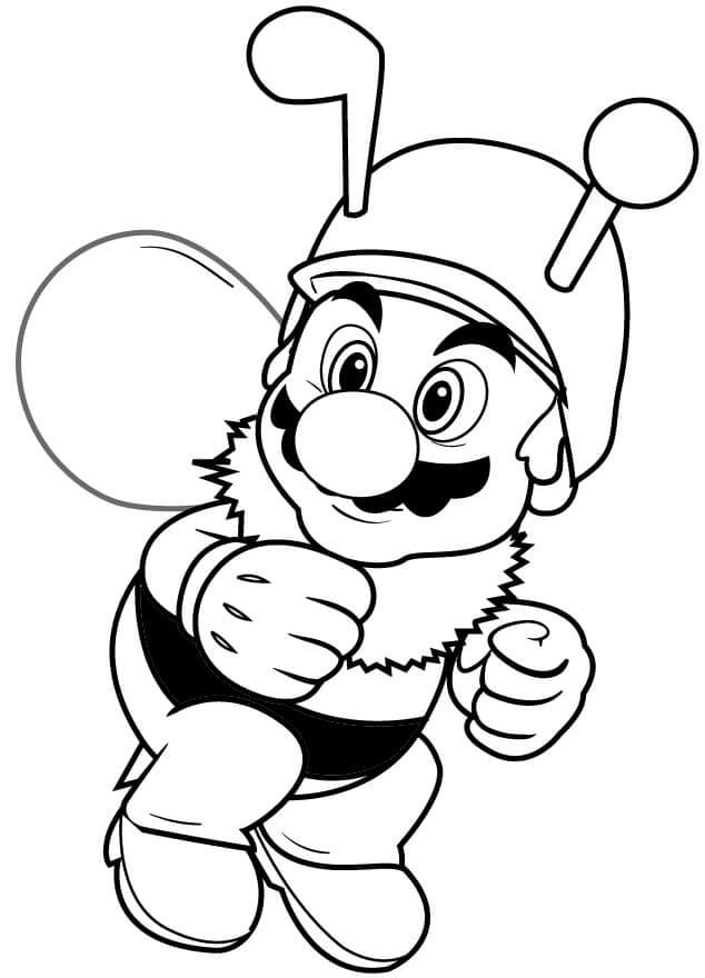 Mario má na sobě včelí oblek omalovánka