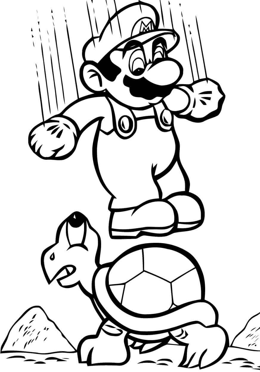 Mario Přistání Na Troopa Koopa omalovánka