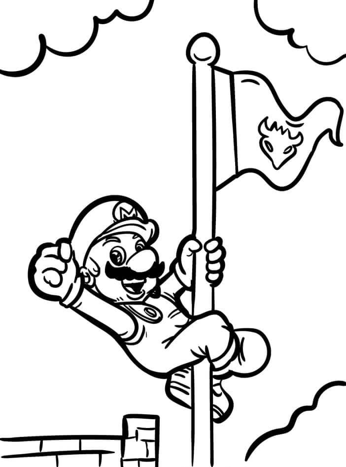 Mario s Vlajkou omalovánka