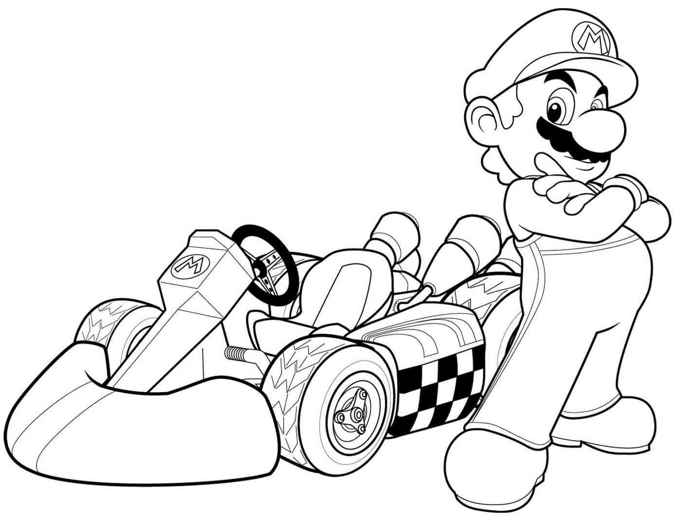 Mario v Mario Kart Wii omalovánka