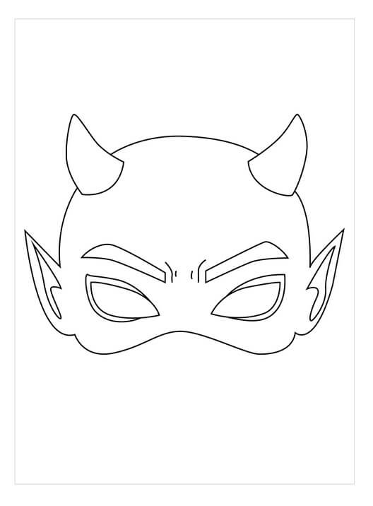 Maska ďábla omalovánka