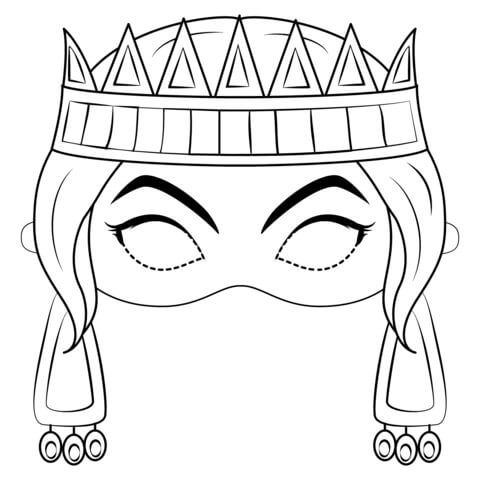 Maska královny omalovánka