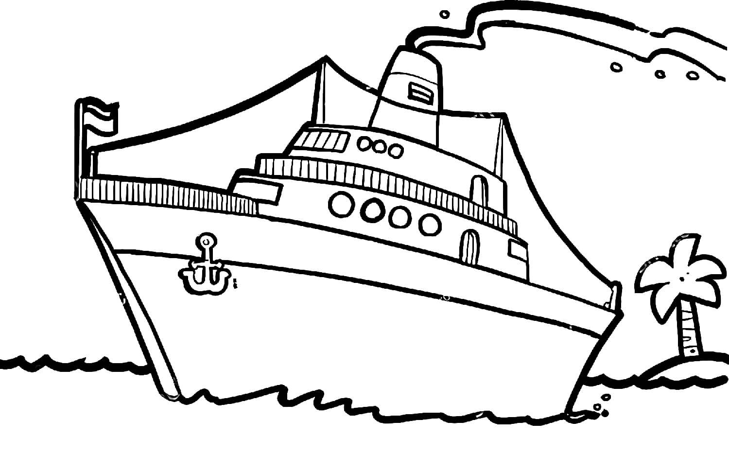Nákres lodi omalovánka