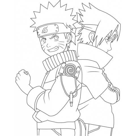 Naruto a Sasuke Zpět na sebe omalovánka