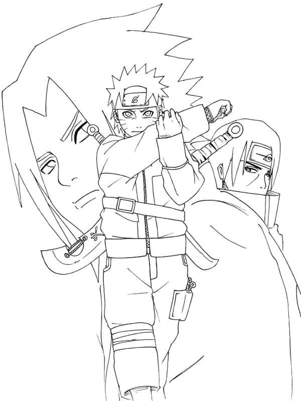 Naruto, Sasuke a Itachi omalovánka