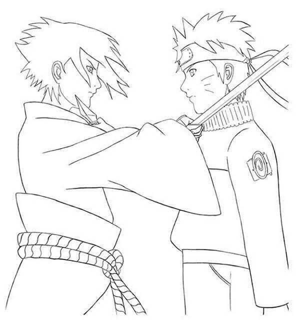 Naruto vs Sasuke omalovánka
