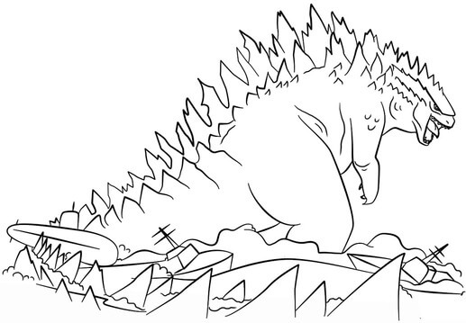 Ohromující Godzilla omalovánka