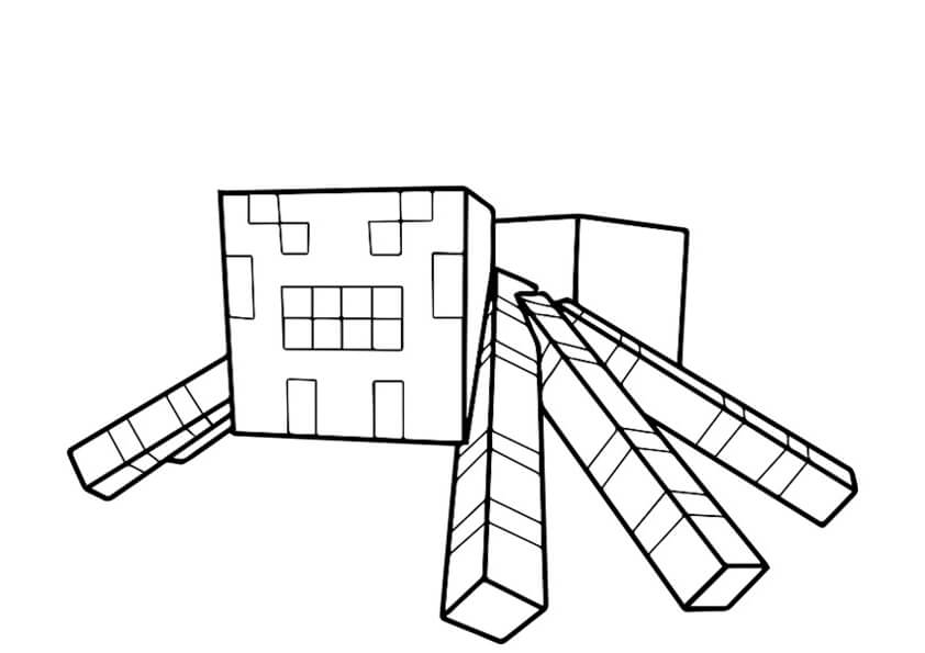 Pavouk z Minecraft omalovánka