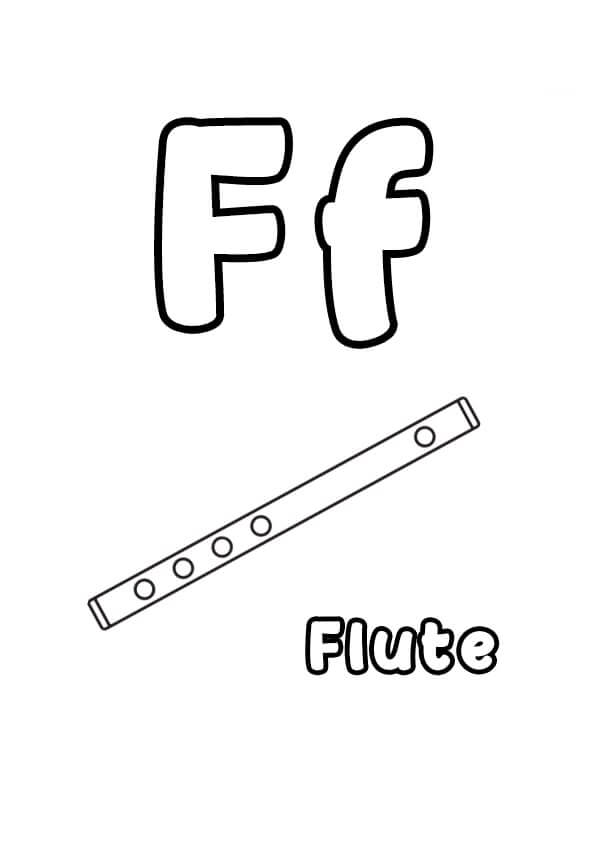 Písmeno F je pro flétnu omalovánka