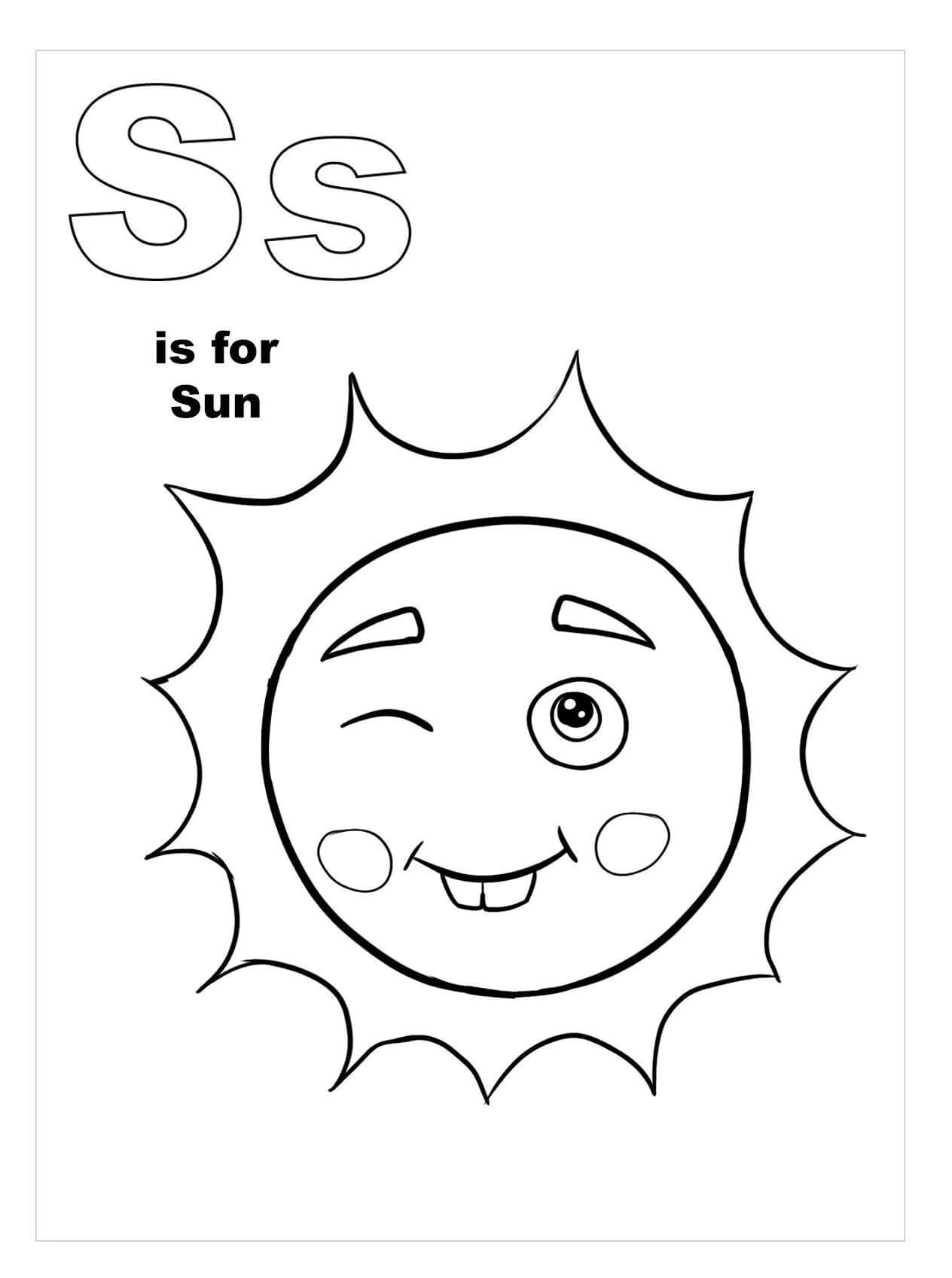 Písmeno S je pro Slunce omalovánka