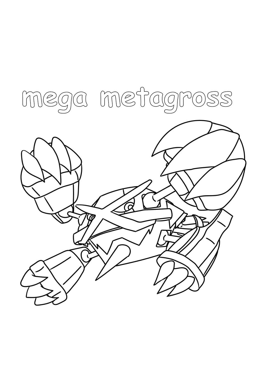 Pokemon Mega Metagross omalovánka