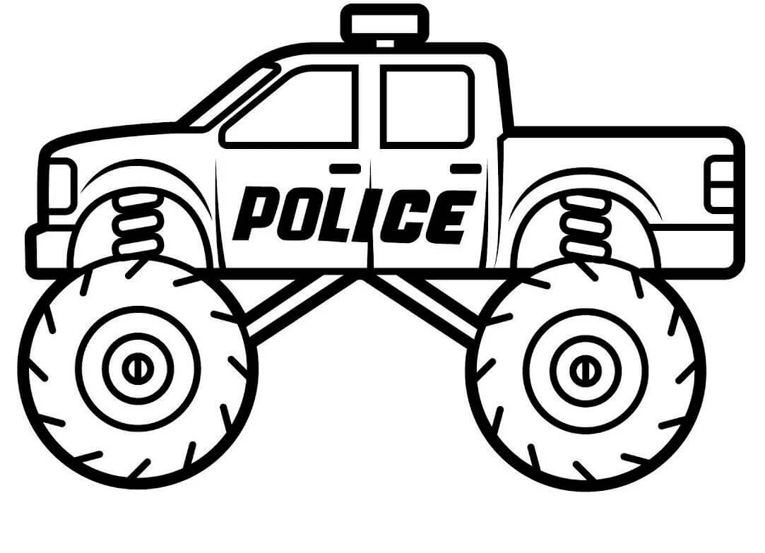 Policejní Monster Truck omalovánka