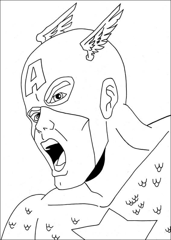 Omalovánka Portrait of Captain America Shouted