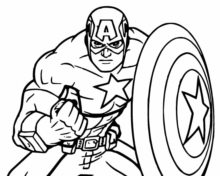 Omalovánka Portrait of Captain America