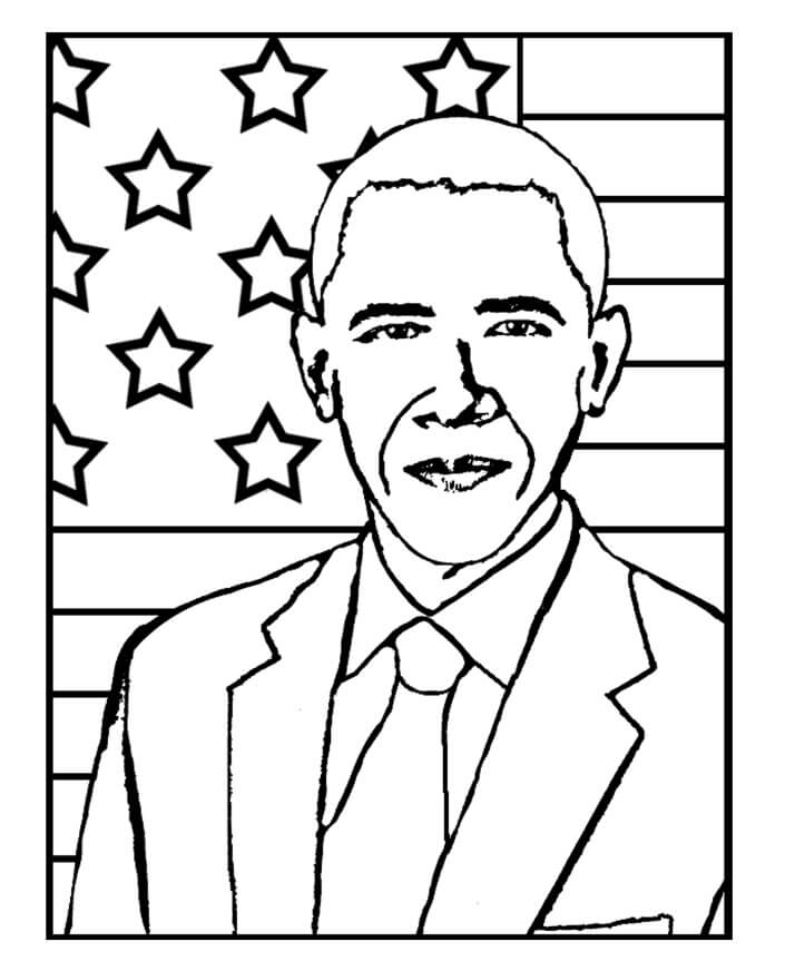 Portrét Obama omalovánka