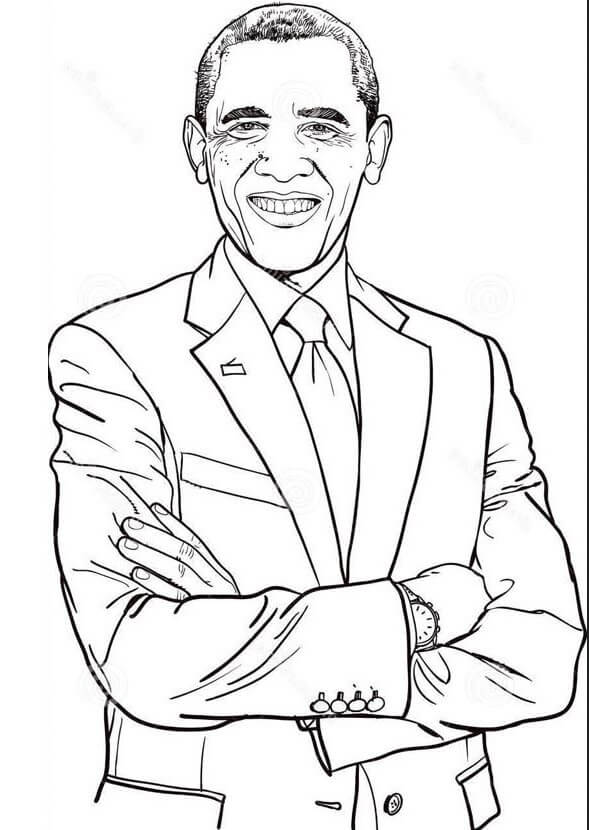 Portrét Smějícího se Obama omalovánka