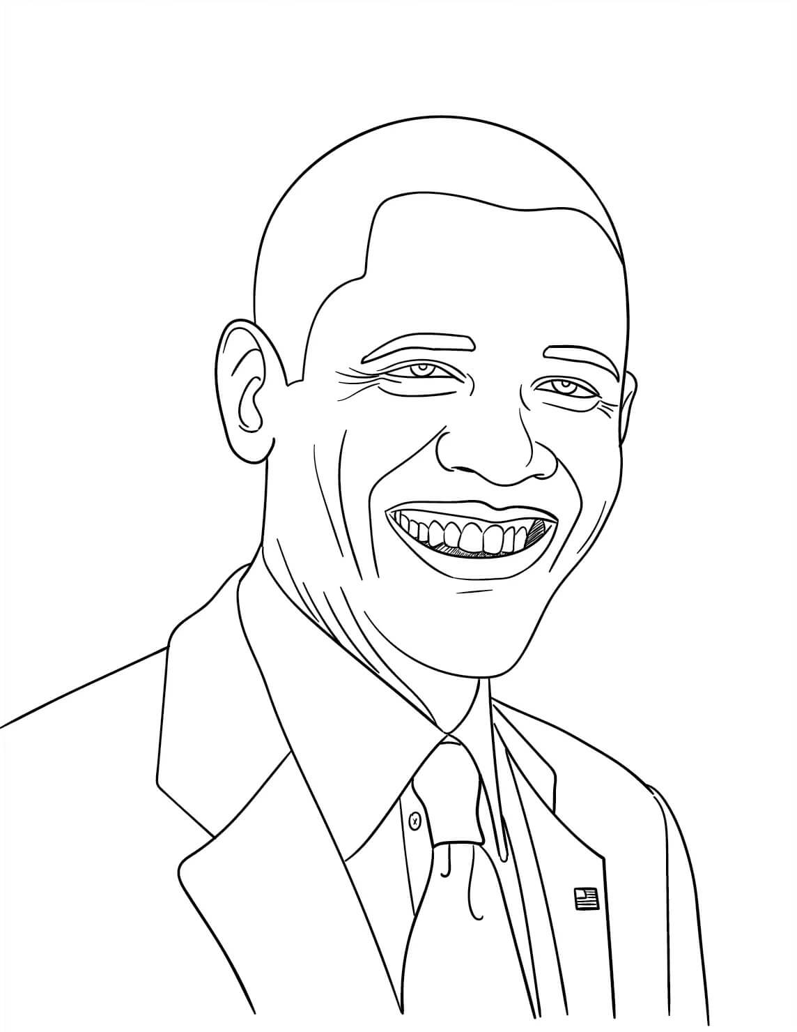 Portrét Zábavného Obamy omalovánka