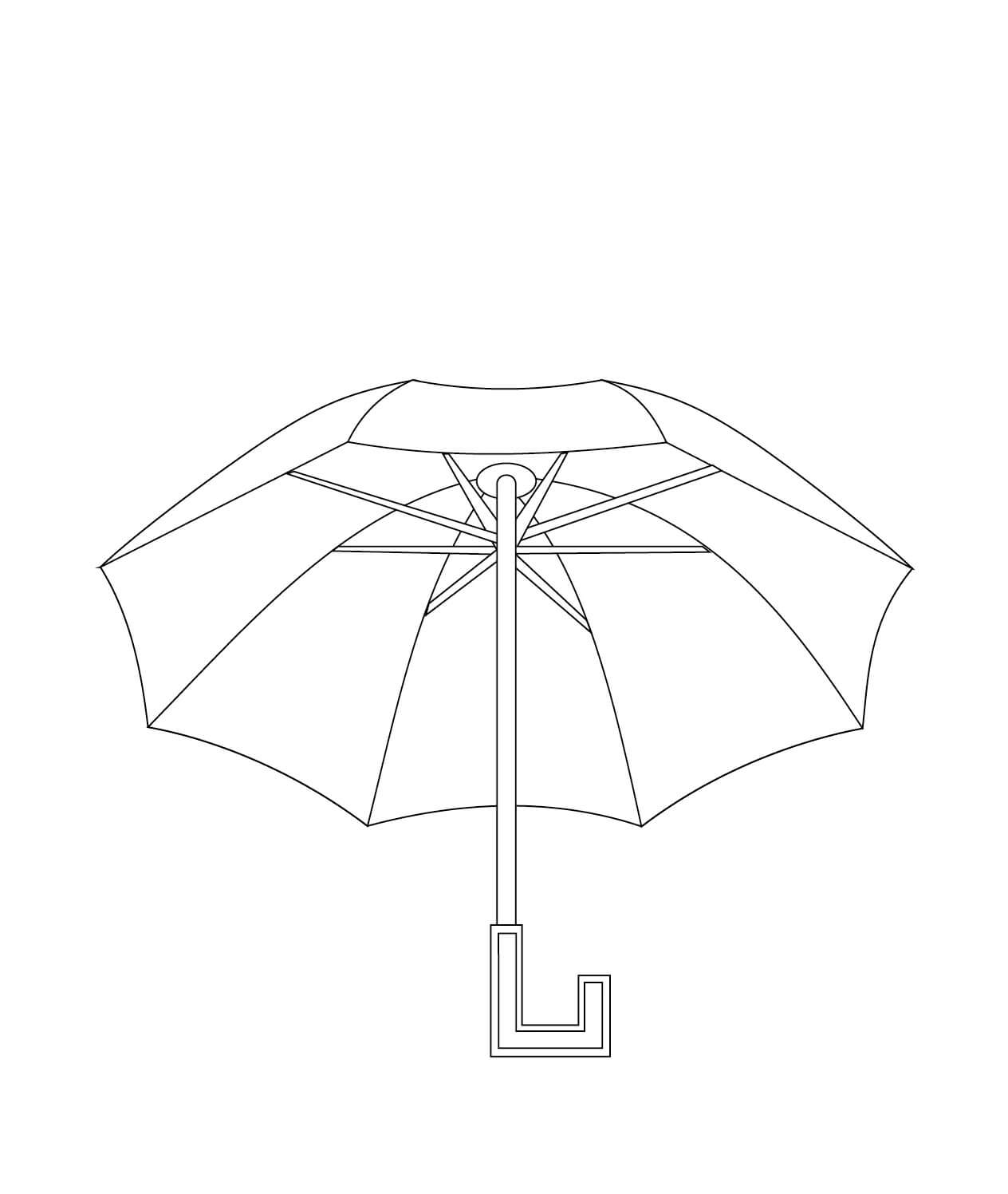 Potisknutelný deštník omalovánka