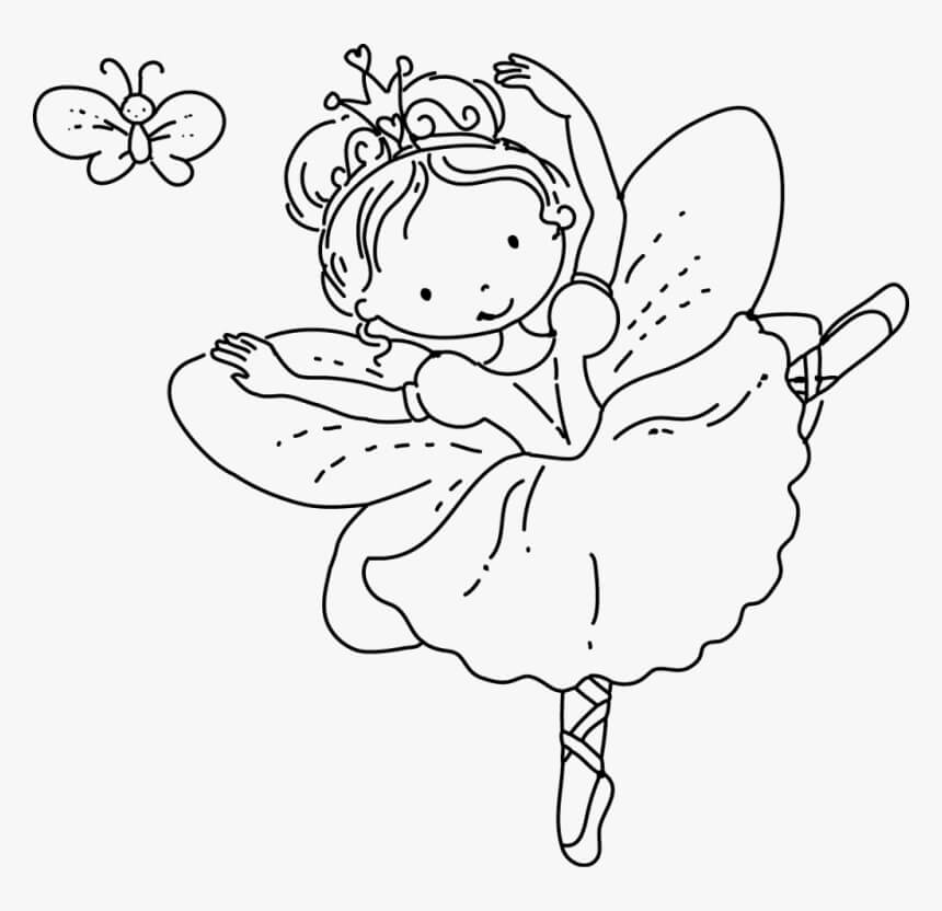 Princezna Víla s Motýlem omalovánka
