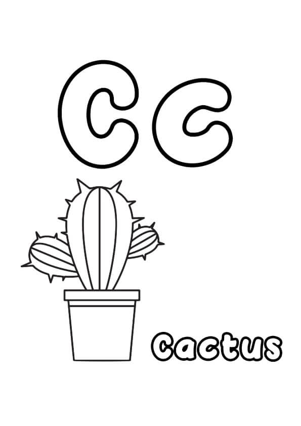Písmeno C s kaktusem omalovánka