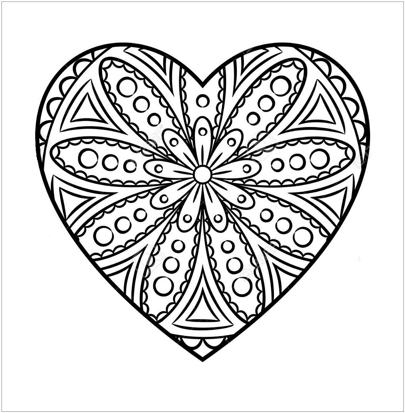 Omalov nky K Vytisknut Mandala Srdce Omalovanek cz
