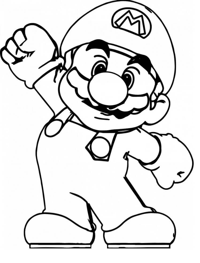 Rozjařený Mario omalovánka