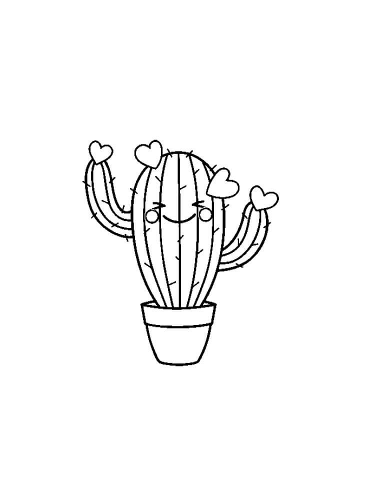 Rozkošný kaktus omalovánka