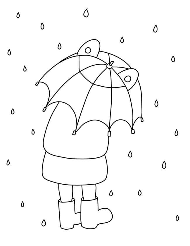 Roztomilý deštník omalovánka