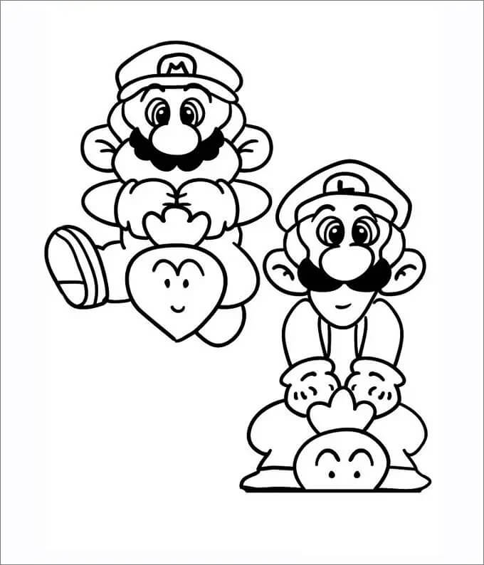 Roztomilý Mario a Luigi omalovánka