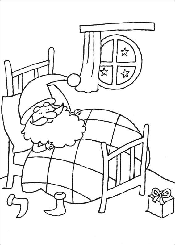 Santa Claus Spí omalovánka