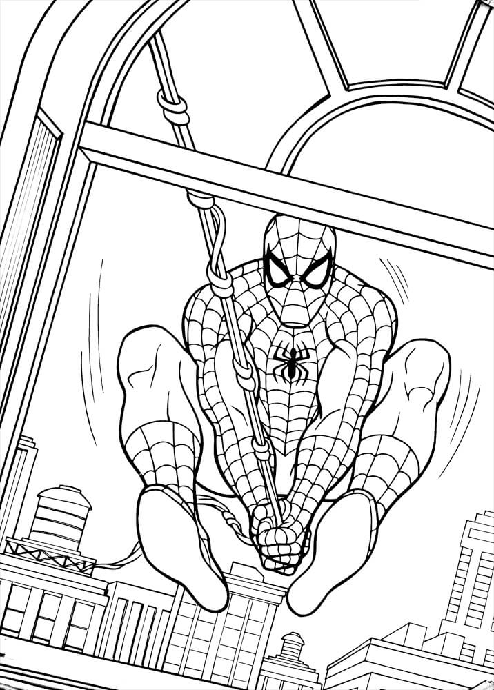 Spiderman ve Městě omalovánka