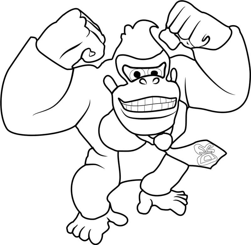 Šťastný Donkey Kong omalovánka