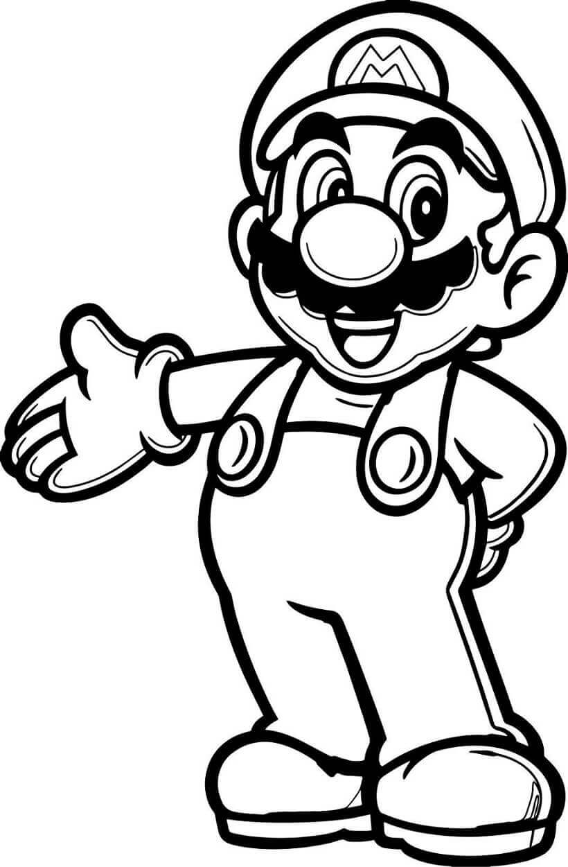 Šťastný Mario omalovánka