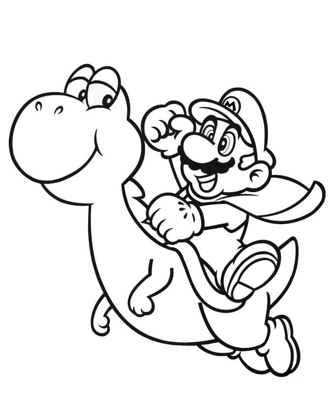 Super Mario s Yoshi omalovánka