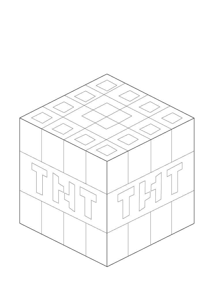 TNT z Minecraftu omalovánka