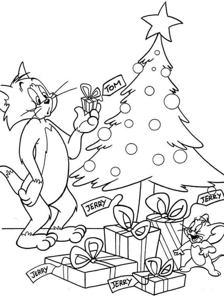 Tom a Jerry o Vánocích omalovánka
