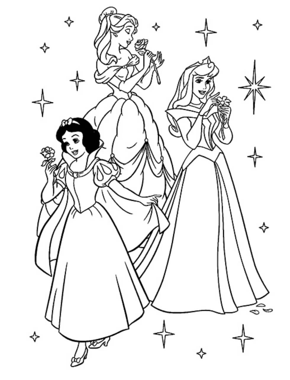 Tři Princezny Disney omalovánka
