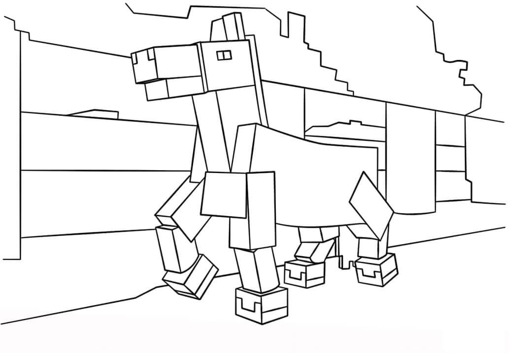 Usměvavý kůň z Minecraftu omalovánka