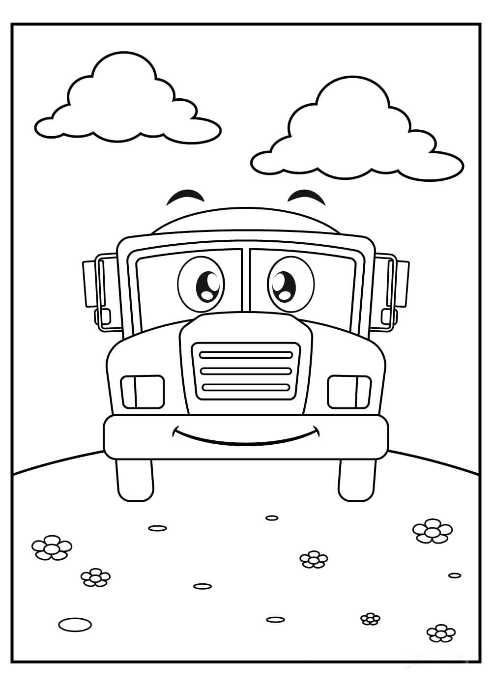Usmívající se náklaďák roztomilý omalovánka