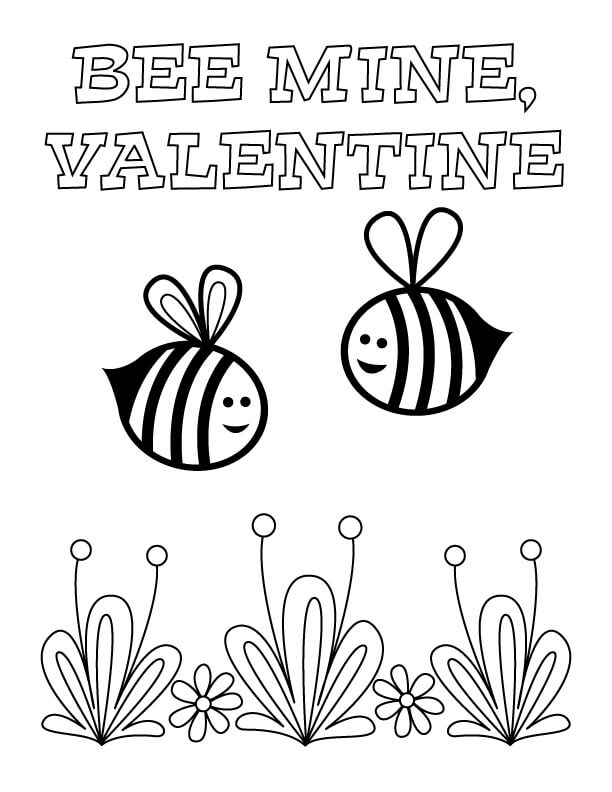 Včelí důl Valentine omalovánka